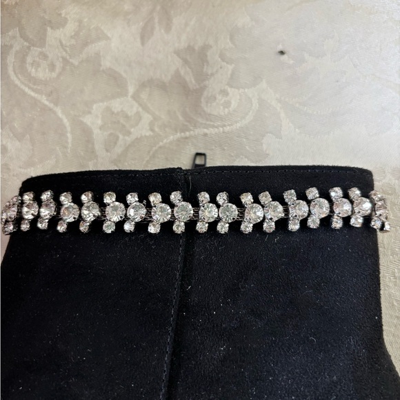 Express Faux Suede Rhinestone Ankle Boots, Size 9 - Picture 5 of 9